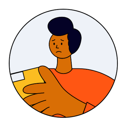 Persona Grieving Greg Cartoon illustration of a male with black hair