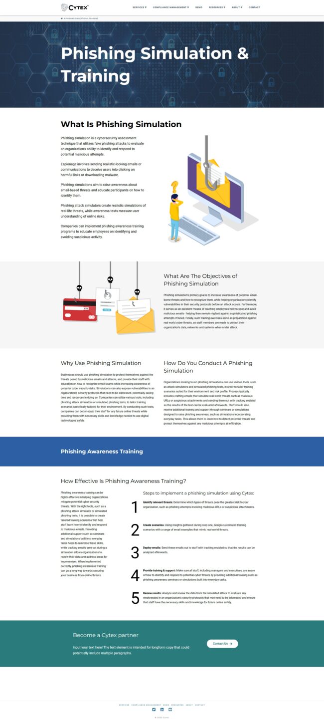 Cytex phshing page comp
