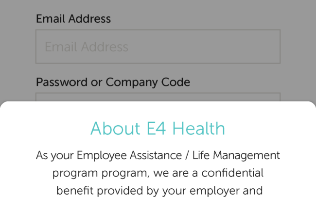 Mobile Login Comps About E4 Health