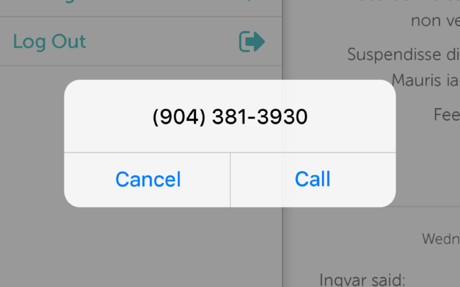 Mobile Home Comp showing call prompt