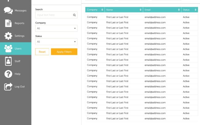 A screenshot depicting the user management dashboard 1