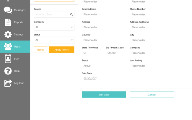 A screenshot depicting the user management dashboard 2