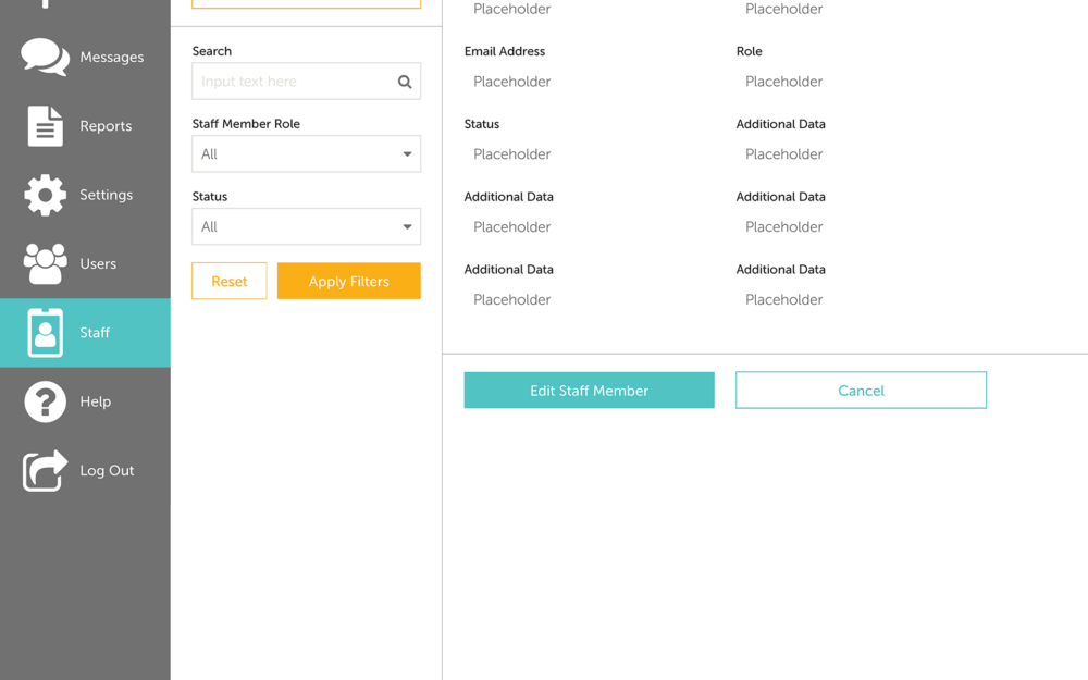 A screenshot depicting the staff management dashboard 2